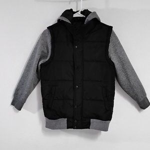 Zoo York Unbreakable Coat Hoodie Boy Young M (10-12) Insulate Puffy Black Gray